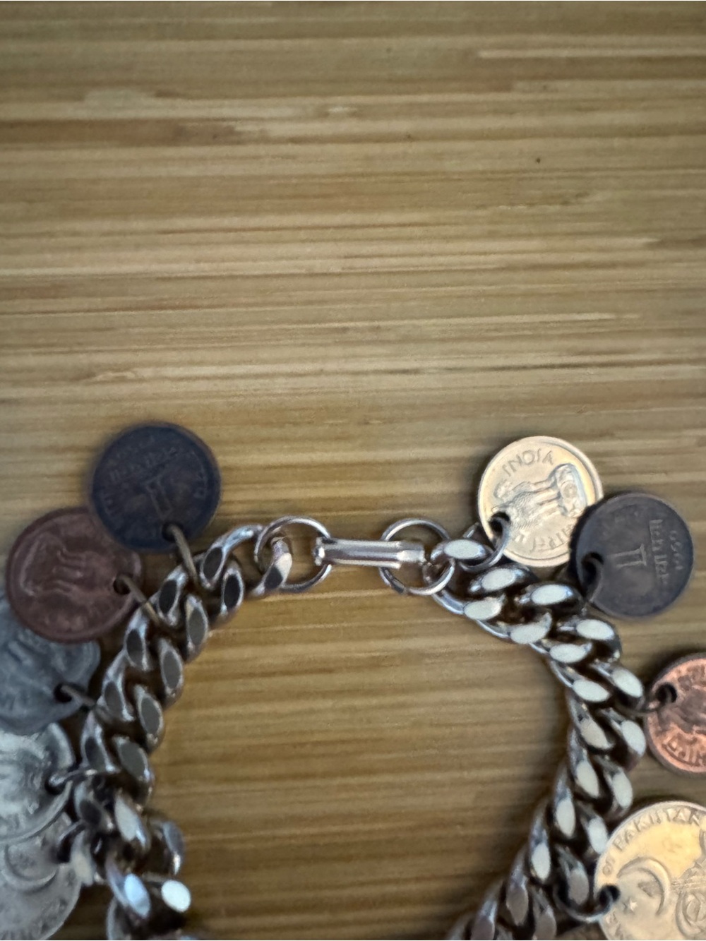 Vintage Coin Charm Bracelet in Mixed Metals - Picture 2 of 7